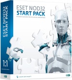 Программный продукт ESET NOD32 Start Pack - базовый комплект безопасности компьютера,  лицензия на 1 год на 1ПК