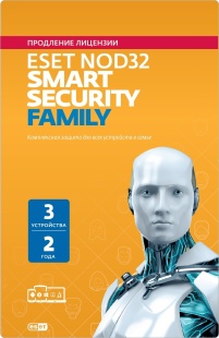 Электронный ключ ESET NOD32 Smart Security Family - лицензия на 2 года на 3 устройства